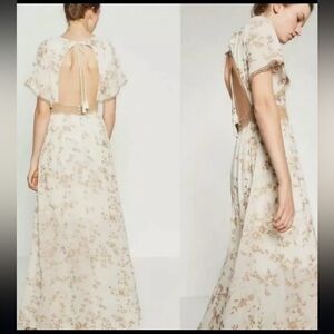 Zara embroidery crochet maxi dress